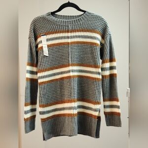 Striped Gray Knit Sweater